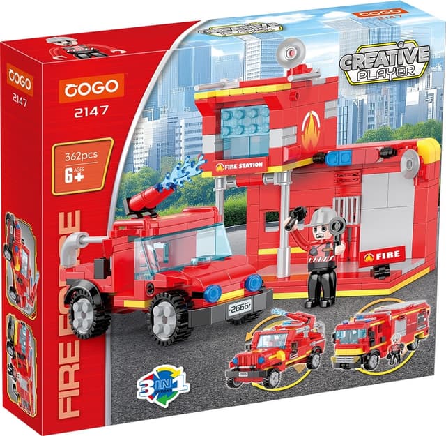 Blocos de Montar Cogo Creative Player 3In1 Fireforce - 2147 (362 Peças)
