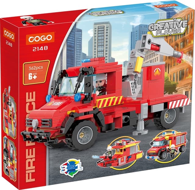Blocos de Montar Cogo Creative Player 3In1 Fireforce - 2148 (362 Peças)