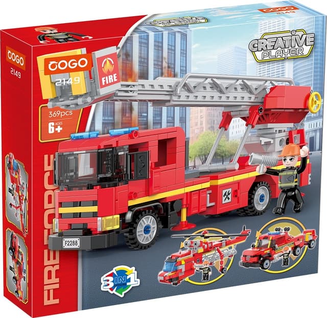 Blocos de Montar Cogo Creative Player 3In1 Fireforce - 2149 (369 Peças)