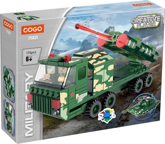 Blocos de Montar Cogo Militar 2Em1 - 7001 (174 Peças)