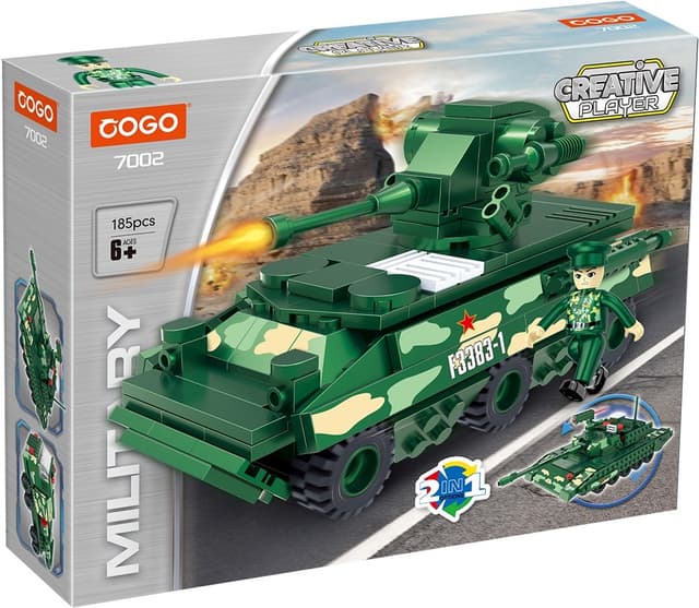 Blocos de Montar Cogo Militar 2Em1- 7002 (182 Peças)