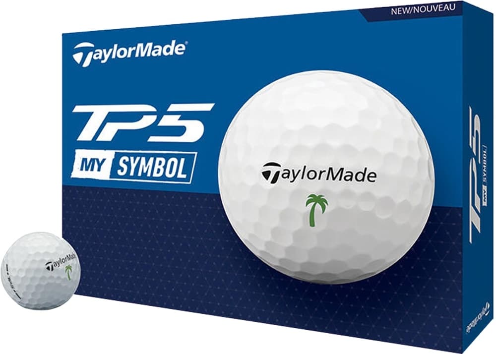 Bola de Golfe TaylorMade Tp5 My Symbol Palm Branca (12 Unidades)