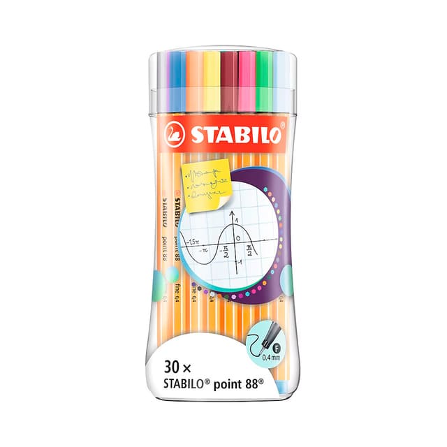 Caneta Marcadora Fineliner Stabilo Point 88 8830-4 0.4Mm 30 Unidades