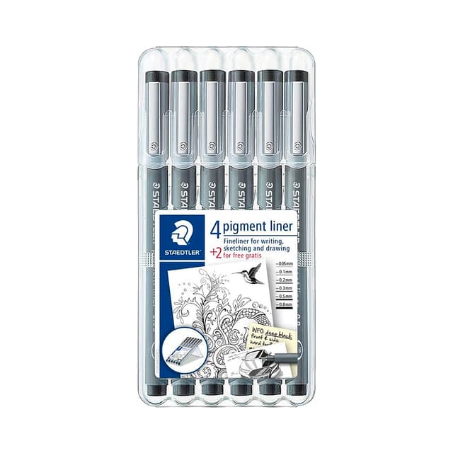 Caneta Marcadora Staedtler Pigment Liner 308 SB6P 6 Unidades