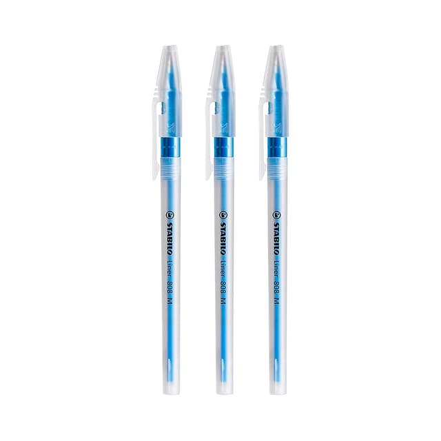 Caneta Esferográfica Stabilo Liner 808M 808M341 Azul 3 Unidades