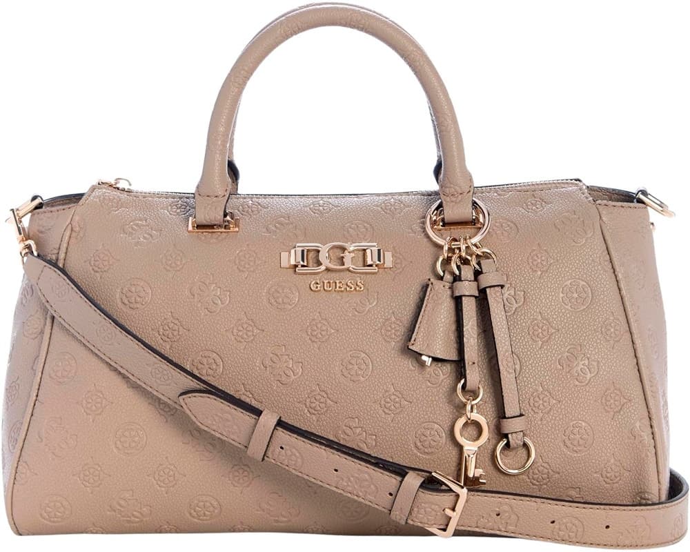 Bolsa Feminina Guess Pd991607 Dark Taupe Logo