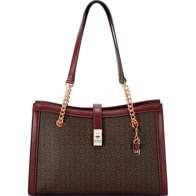 Bolsa Guess Satchel Sg948006 Marrom Escuro