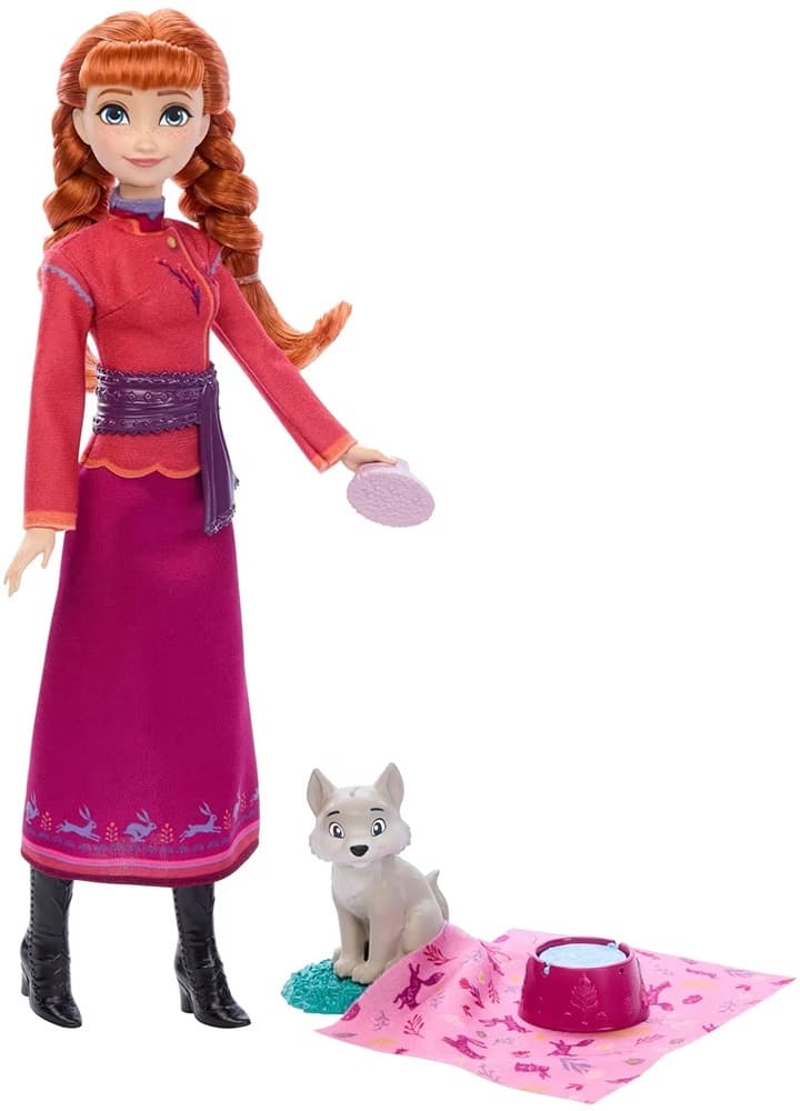 Boneca Anna & Wolf Cub Disney Frozen Mattel - Jfg17