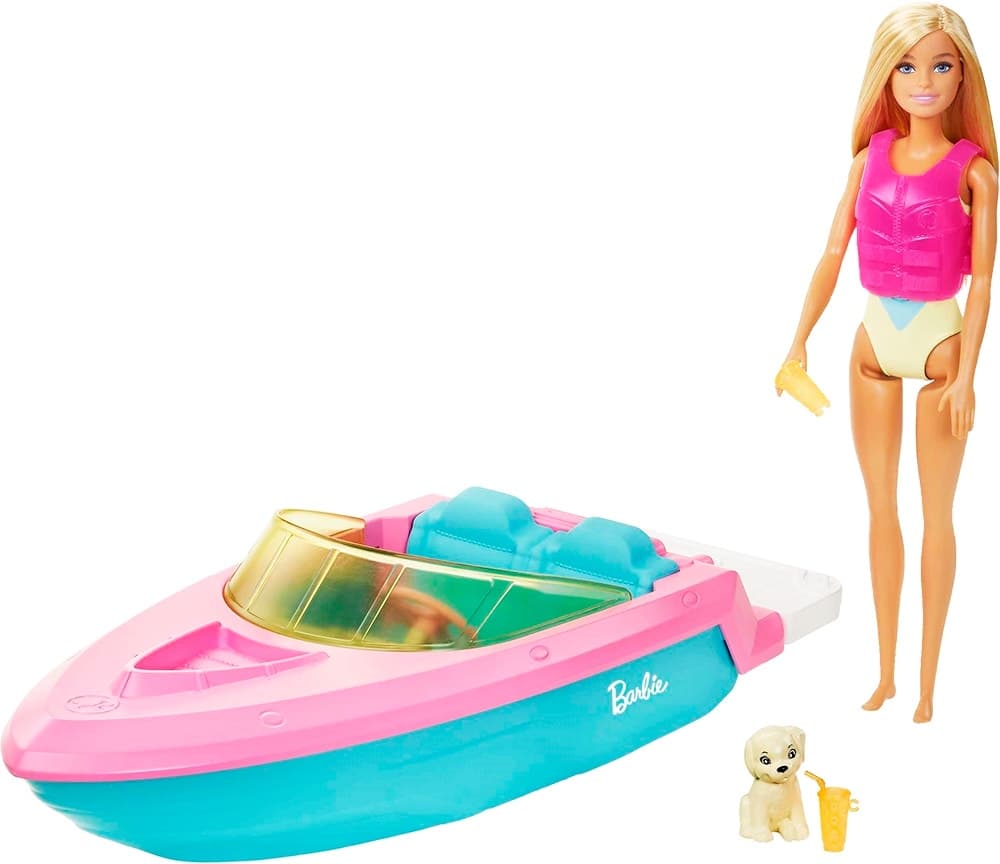 Boneca Barbie & Lancha Mattel