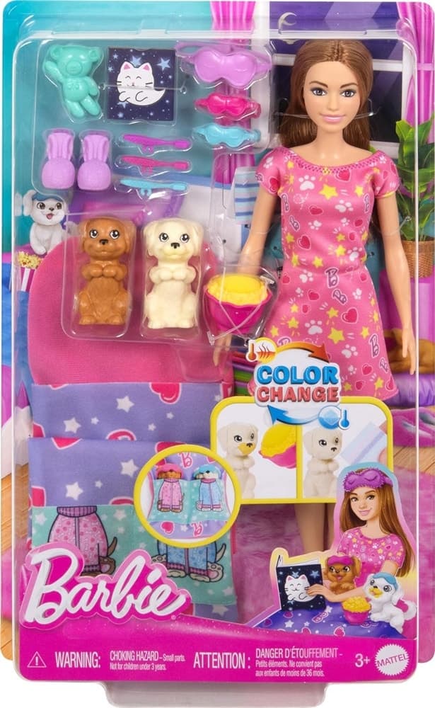 Boneca Barbie Pijamas com Cachorrinhos Mattel - Hxn01