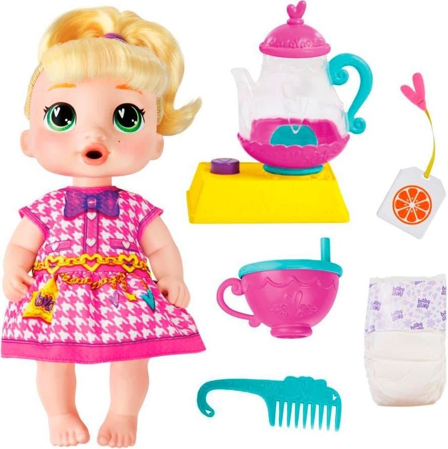 Boneca Baby Alive Lala Goo Goo Bubbly Tea Party Hasbro G0608 G0446
