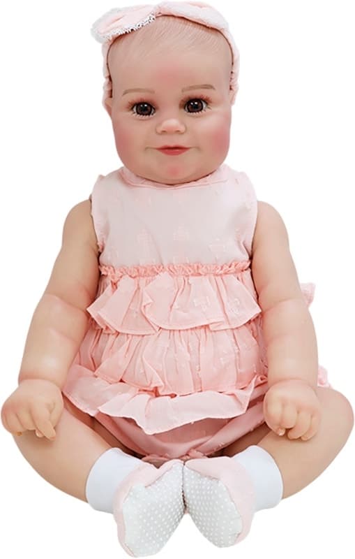 Boneca Reborn Laranja Claro de Olhos Abertos 48CM V-120