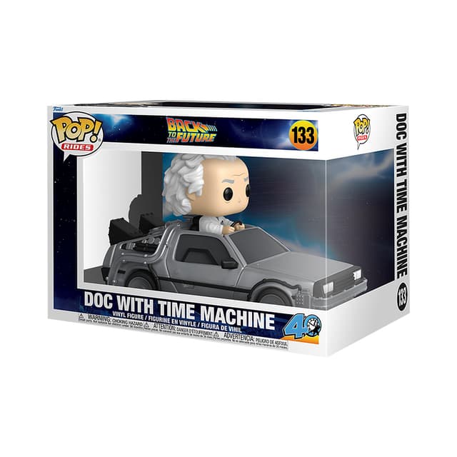 Boneco Funko Pop Rides Back To the Future Doc With Time Machine 133