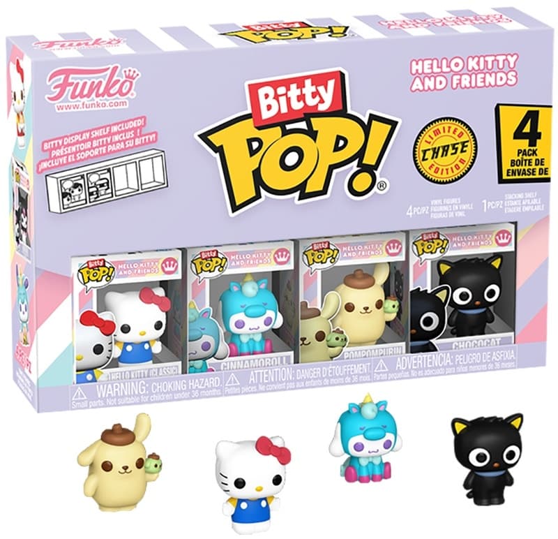 Boneco Funko Bitty Pop! Hello Kitty/Cinnamoroll/Pompompurin/Chococat