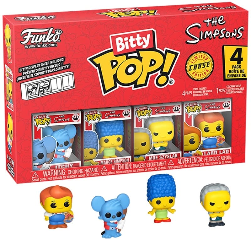 Boneco Funko Bitty Pop! Itchy/Marge Simpson/Moe Szyslak/Lard Lad