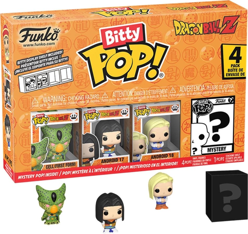 Bonecos Funko Bitty Pop! Dragon Ball Z Cell/Android 17/Android 18 4 Pack