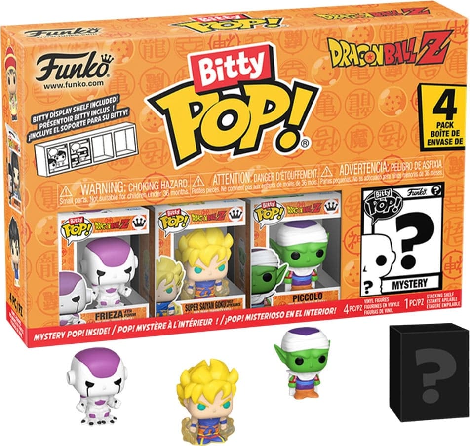 Bonecos Funko Bitty Pop! Dragon Ball Z Frieza/ SSGoku/ Piccolo 4 Pack