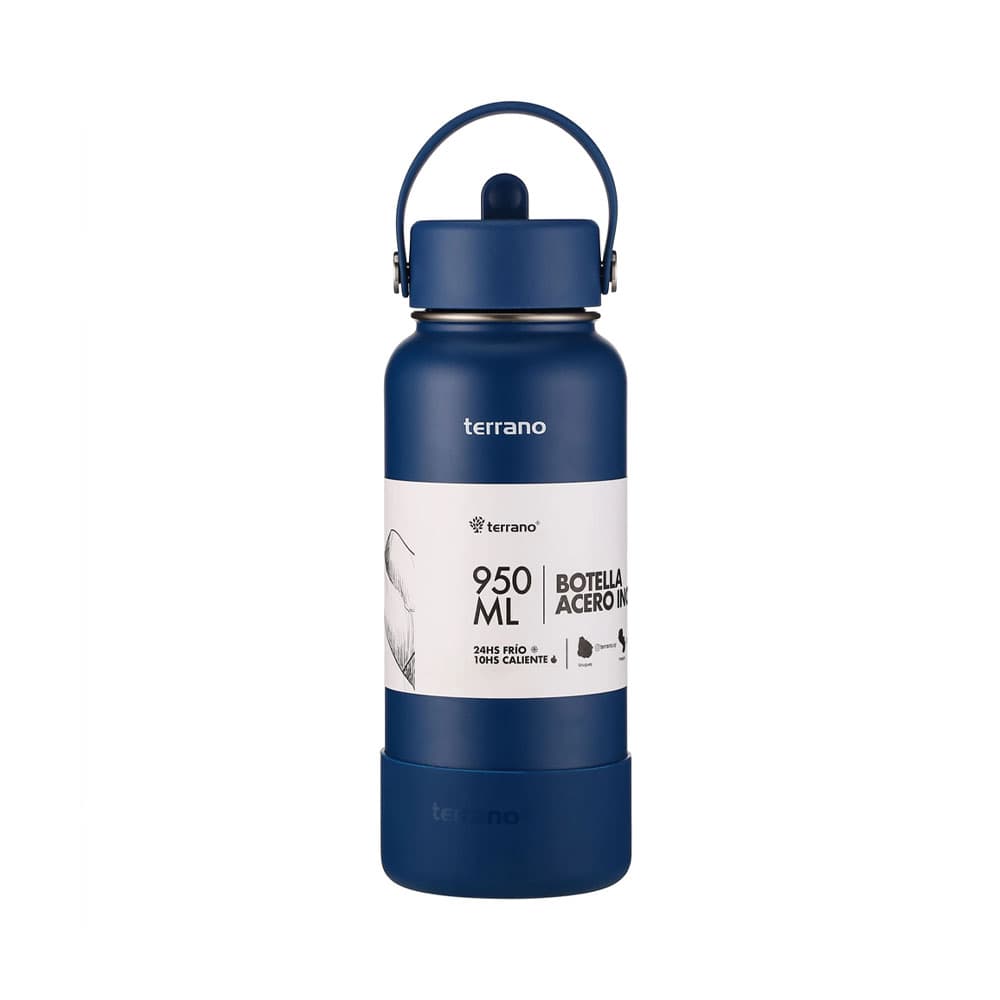 Garrafa Térmica Terrano Bota + Bico 950ml Azul