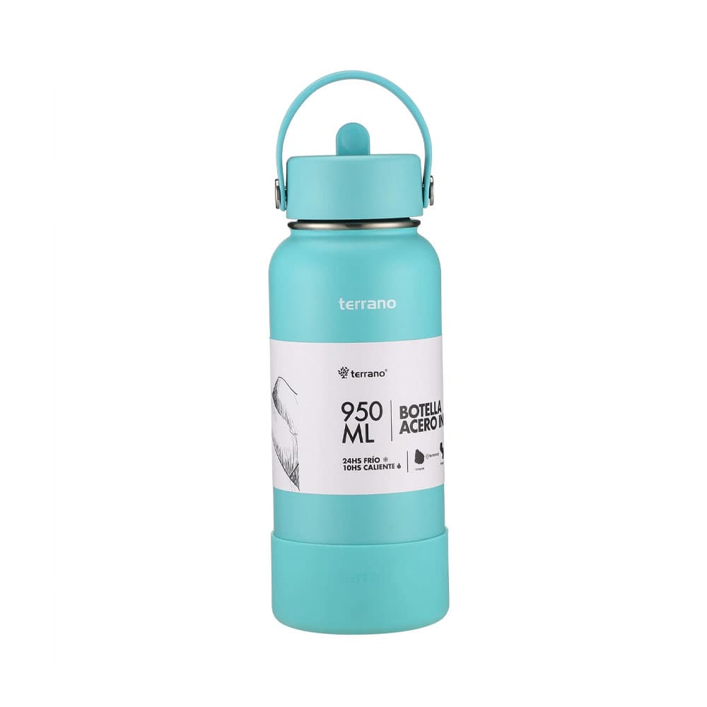 Garrafa Térmica Terrano Bota + Bico 950ml Azul Céu