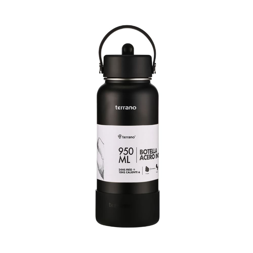 Garrafa Térmica Terrano Bota + Pico 950ml Preto