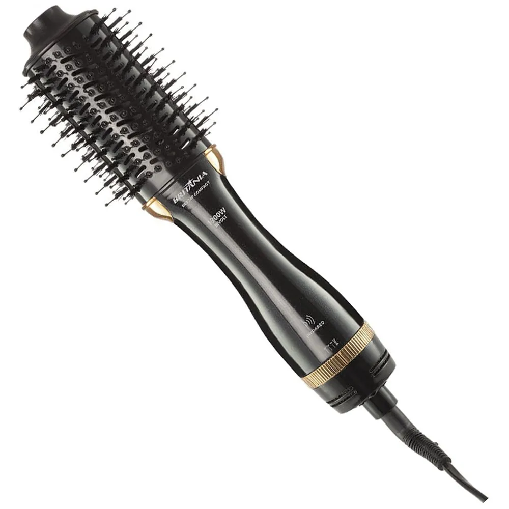 Secador de Cabelo Britania BES24P 3 Temperaturas 2 Velocidades 1300W Bivolt Preto/Dourado