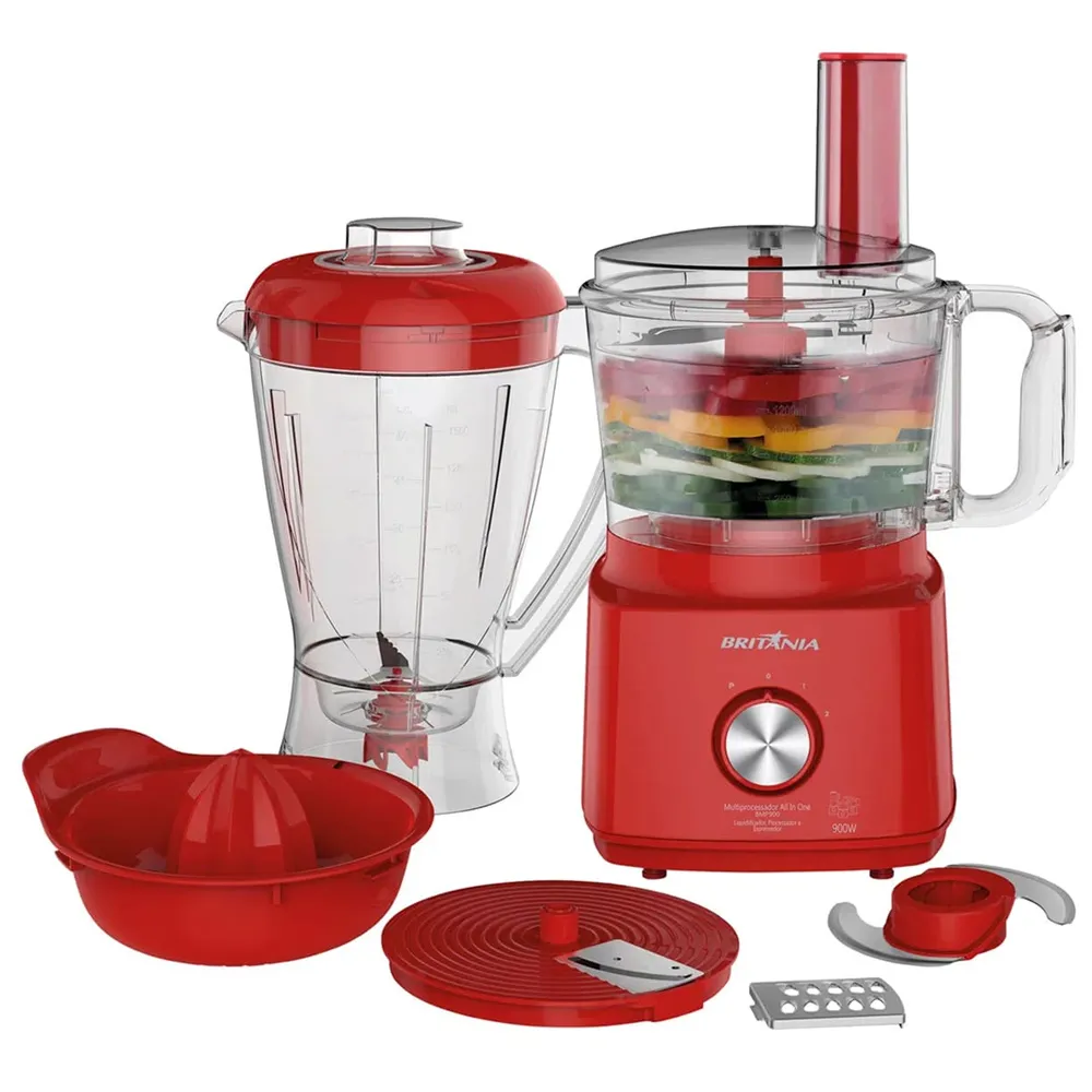 Multiprocessador Britania Bmp900 5 Em 1 1.5L/2V/1000W/220V Vermelho