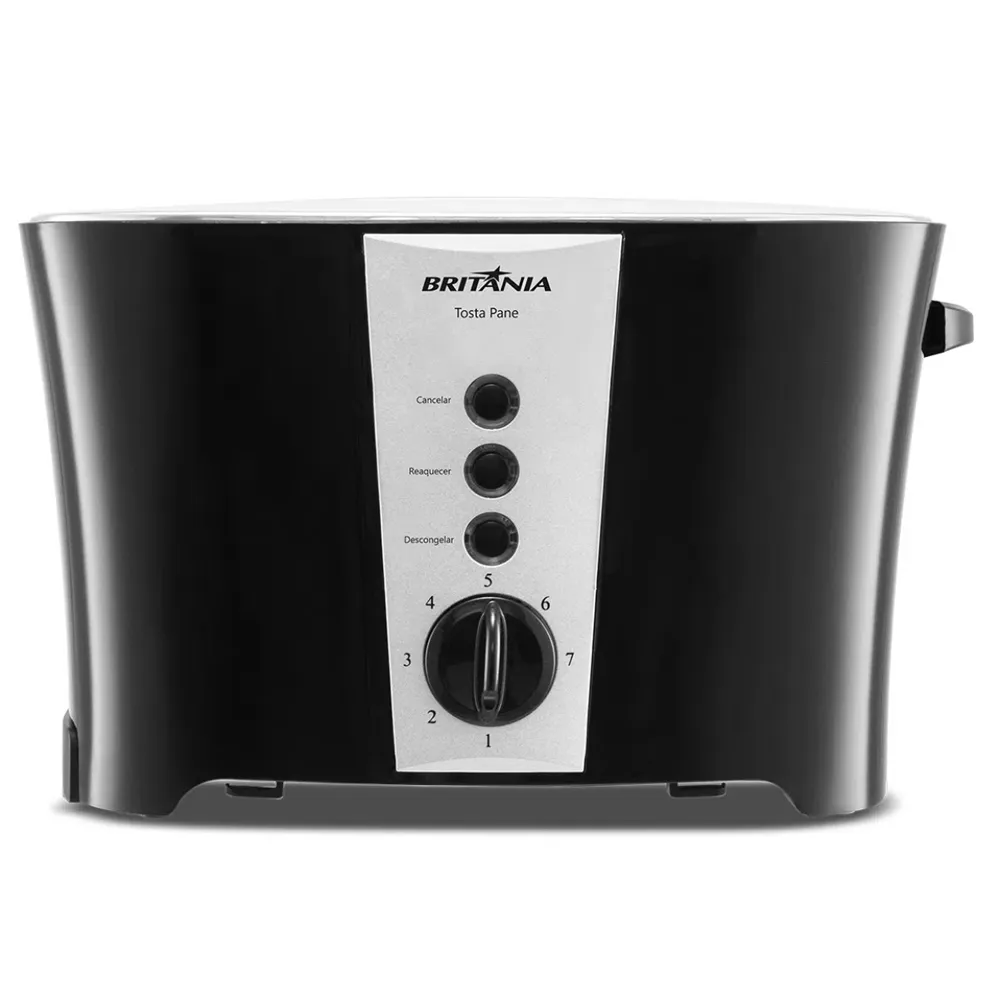 Torradeira Britania Tosta Pane Inox 850W 7 Níveis 220V/60HZ Preto/Prata