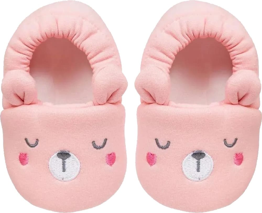 Pantufa Urso Buba Rosa 12 A 18 Meses