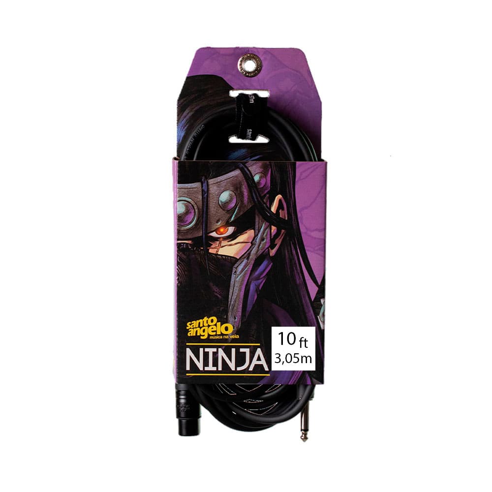 Cabo de Microfone Santo Angelo 10FT Ninja Hg Xrl A P10 3.05M Preto