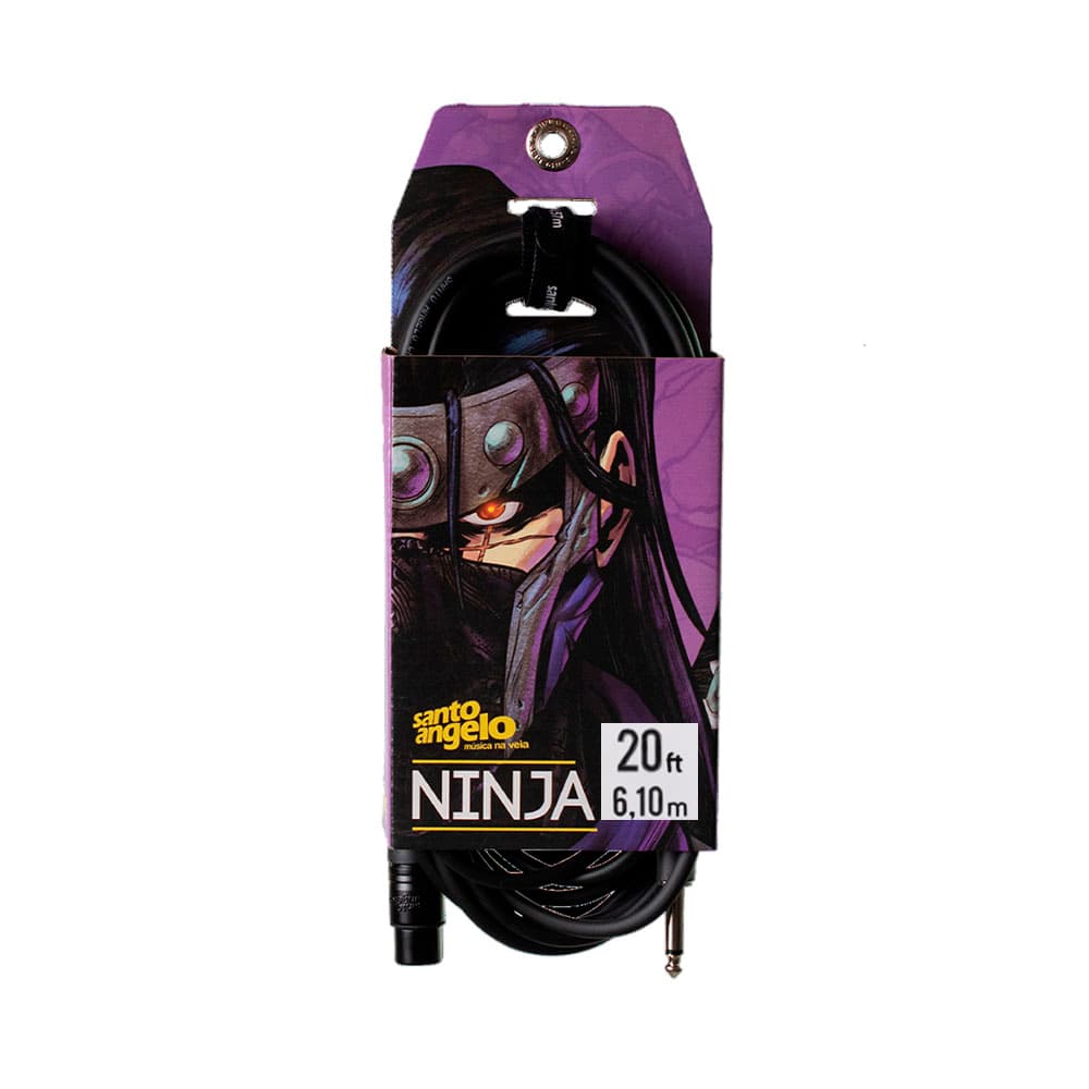 Cabo de Microfone Santo Angelo 6.10M Ninja Hg Xrl para P10 Preto
