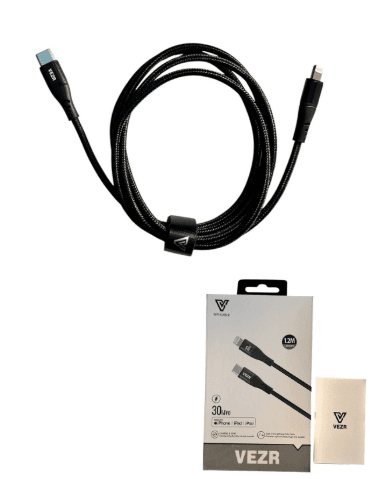 Cabo Vezr (Tipo-C/Lightning) 1.2M 30W Vd07 Preto