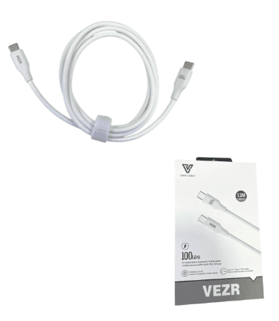 Cabo Vezr (Tipo-C/Tipo-C) 1.2M 100W Vd10 Branco