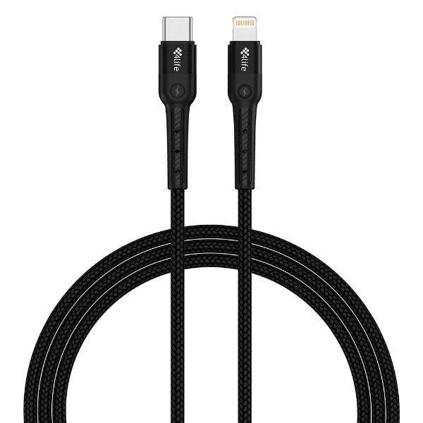 Cabo 4Life Power Flex Series USB-C para Lightning 1 Metro 30W Preto (Nylon)