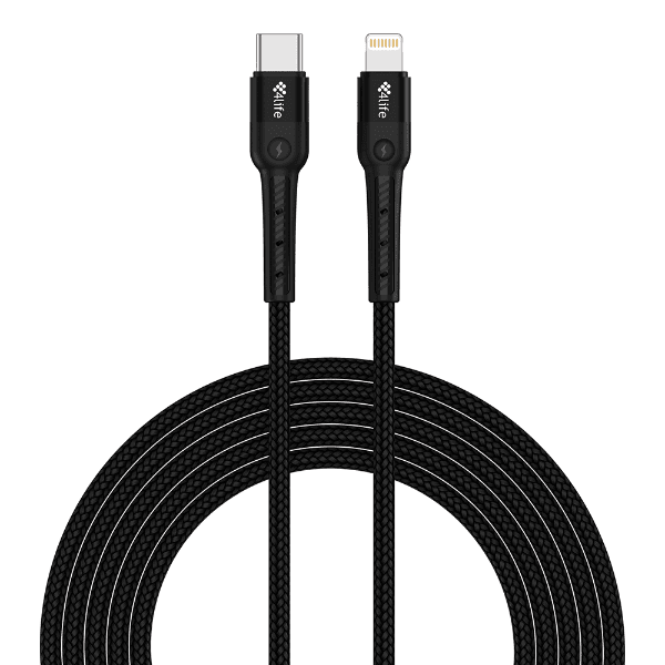 Cabo 4Life Power Flex Series USB-C para Lightning 2 Metros 30W Preto (Nylon)