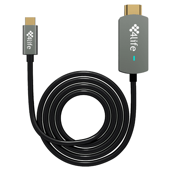 Cabo Adaptador 4Life Fl-Hl (30Hz) USB-C para HDMI 4K 1.8 Metros Cinza