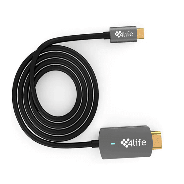 Cabo Adaptador 4Life Fl-Hl (60Hz) USB-C para HDMI 4K 1.8 Metros Cinza