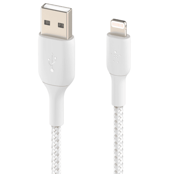Cabo Belkin BoostCharge USB-A / Lightning Trançado Branco