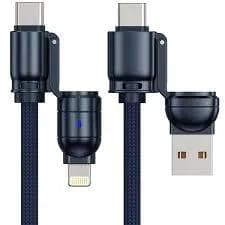Cabo Celular G-Tide 1.5M 4X1 USB+USB-C+Lightning Azul