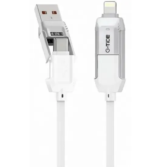 Cabo Celular G-Tide 1.5M 4 Em 1 USB+USB-C+Lightning