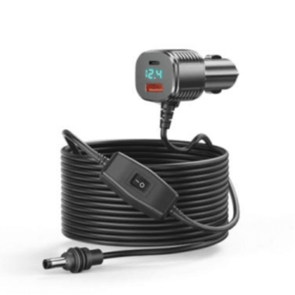Adaptador de Isqueiro Abc A3103 para Roteador Starlink Mini / USB-A / USB-C / Dc / 2 Metros - Preto