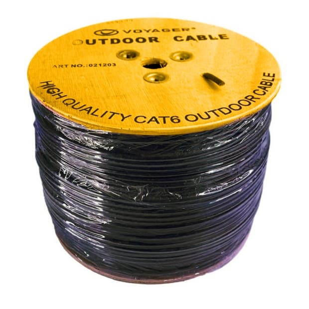 Cabo de Rede Externo Voyager Cat6 Preto 305M