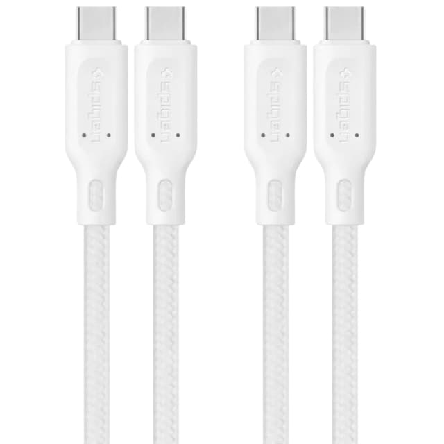 Cabo USB-C Spigen DuraSync 0Ca25703 (1.5M) 60W - Branco (2 Unidades)
