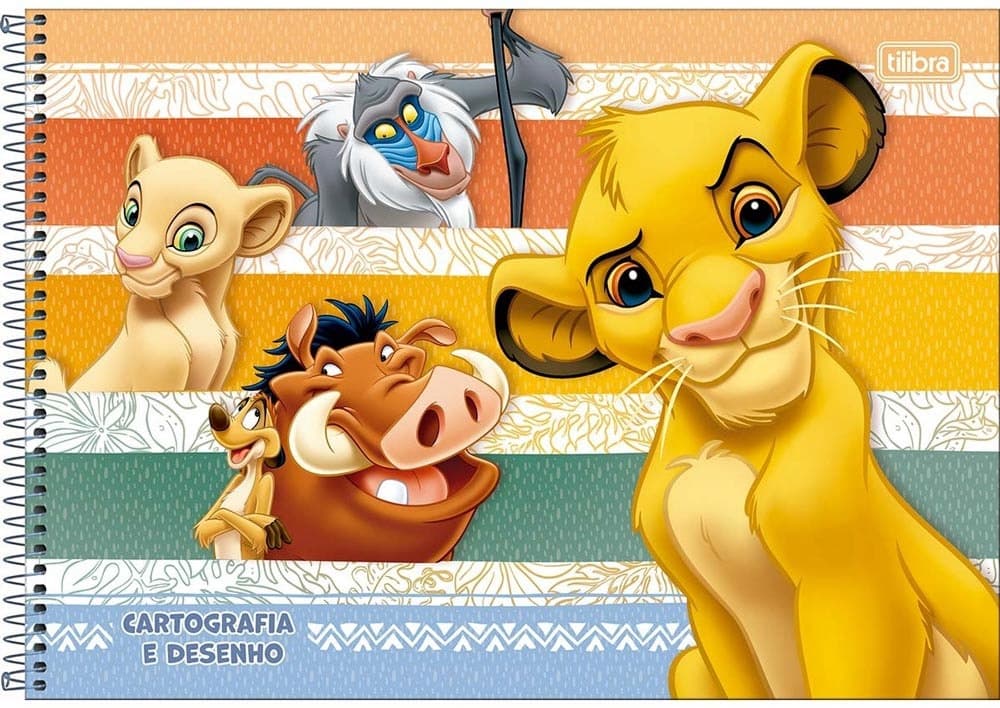 Caderno Tilibra Cartografia e Desenho 80 Folhas The Lion King