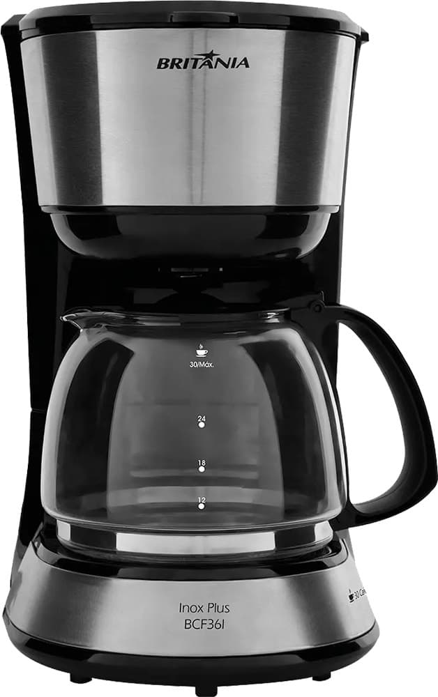 Cafeteira Elétrica Britania BCF36I Inox Plus 750 Watts 110V/60Hz Preto