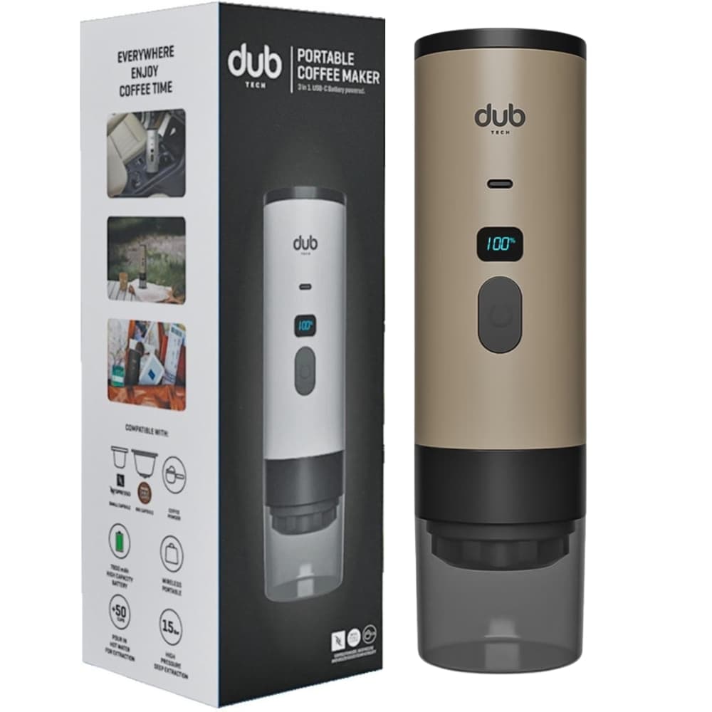 Cafeteira Portátil Dub Dbcm 3 Em 1 USB-C Dourado