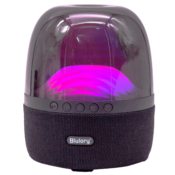 Caixa De Som / Speaker Blulory BS-801 X-Bass Wireless / Bluetooth 5.3/ Led 360° Color Full / 1800Mah - Preto