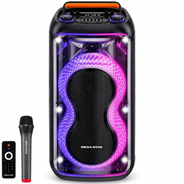 Caixa de Som Speaker Megastar SPA821BT 2 de 8" 40W Rms Bluetooth USB Fm Preto