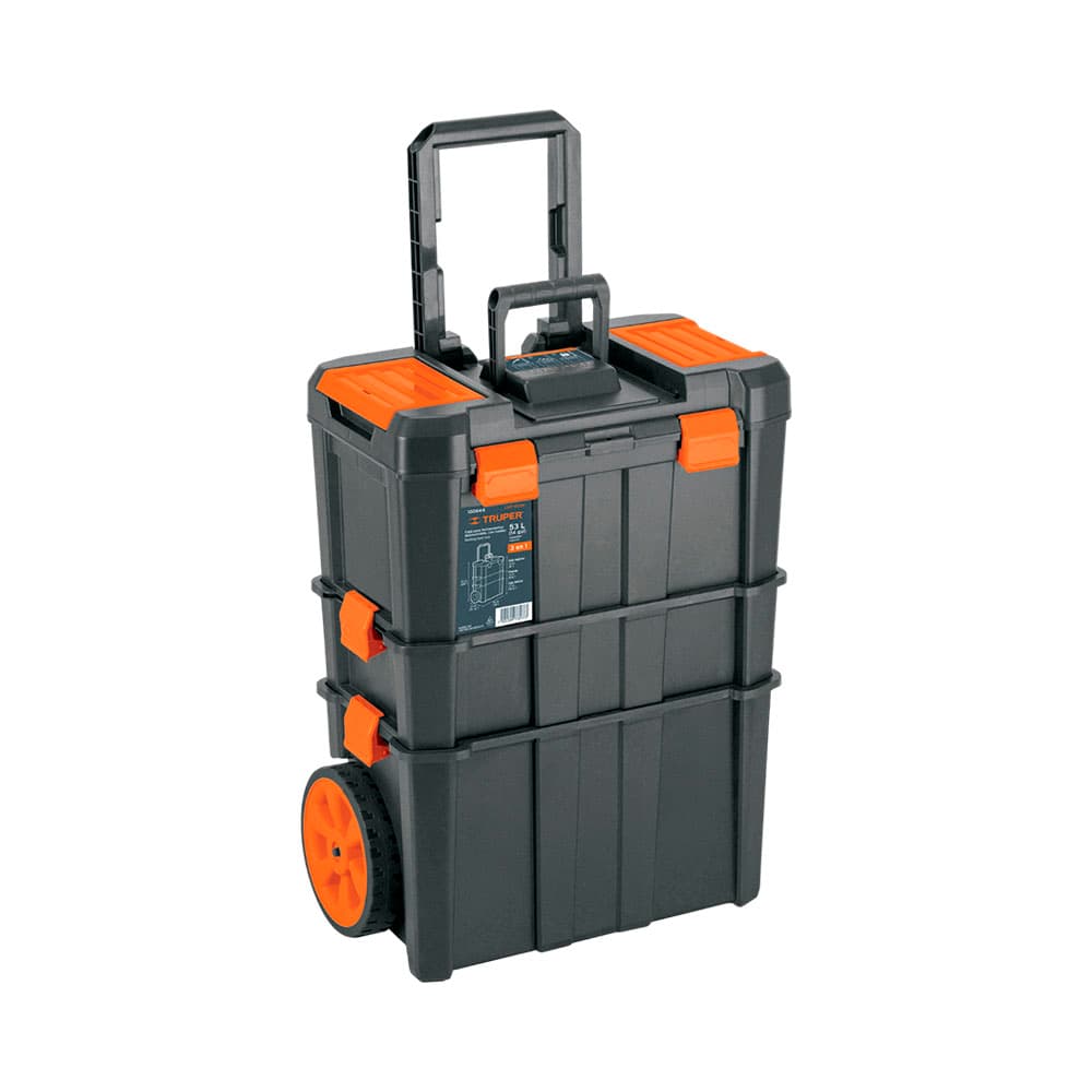 Caixa de Ferramentas com Roda Truper Tr102644 Desmontável 3 Em 1 53L