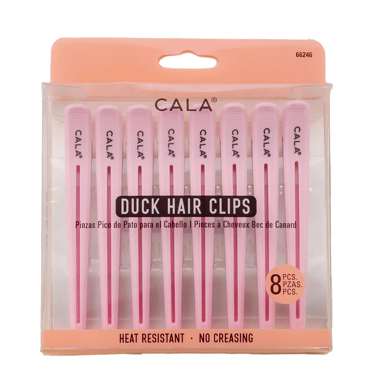 Clips para Cabelo Cala Duck Hair Clips 66246 Rosa 8 Peças