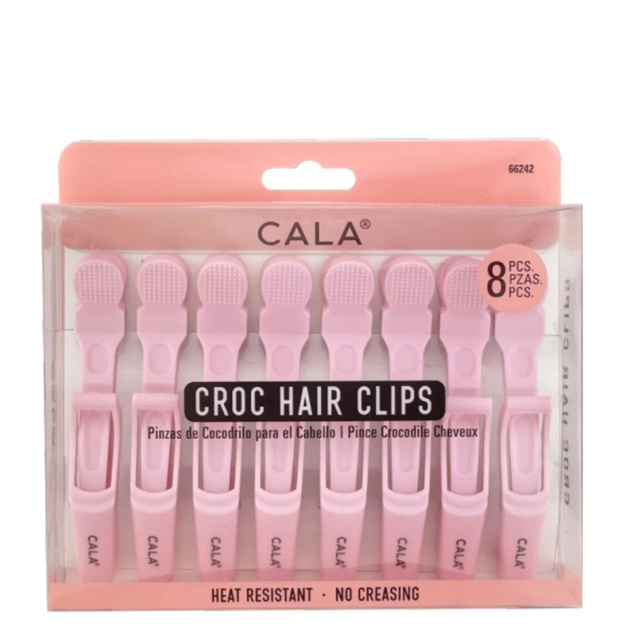 Presilha de Cabelo Cala Croc Hair Clips 8 Peças Rosa
